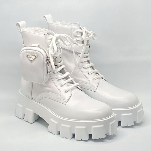 Prada Monolith Leather and Re-Nylon Boots with Pouch size 40 - Picture 1 of 16